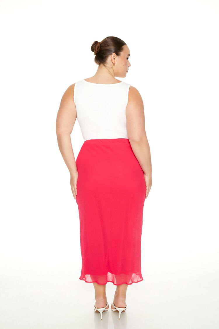 Plus Size Chiffon A-Line Maxi Skirt