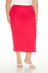 Plus Size Chiffon A-Line Maxi Skirt
