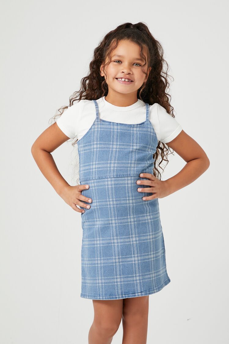 Girls Plaid Denim Dress (Kids)