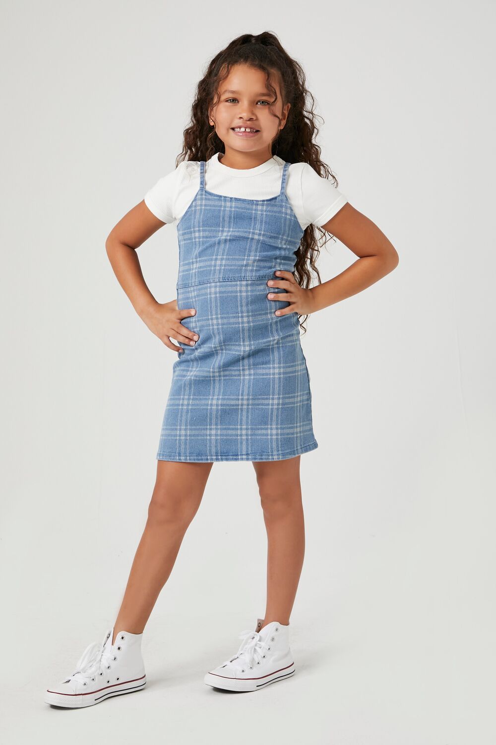 Girls Plaid Denim Dress (Kids)