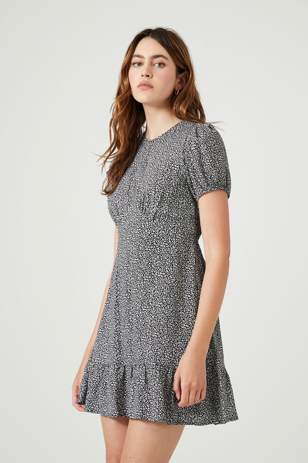 Ditsy Floral Ruffle Mini Dress