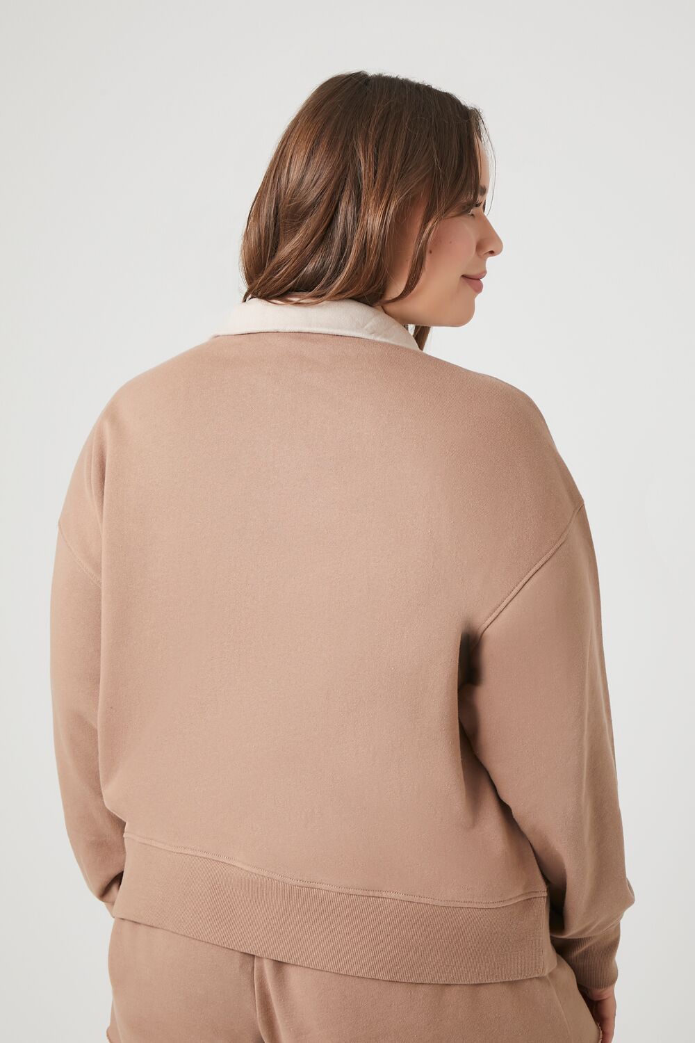 Plus Size Colorblock Half-Zip Pullover