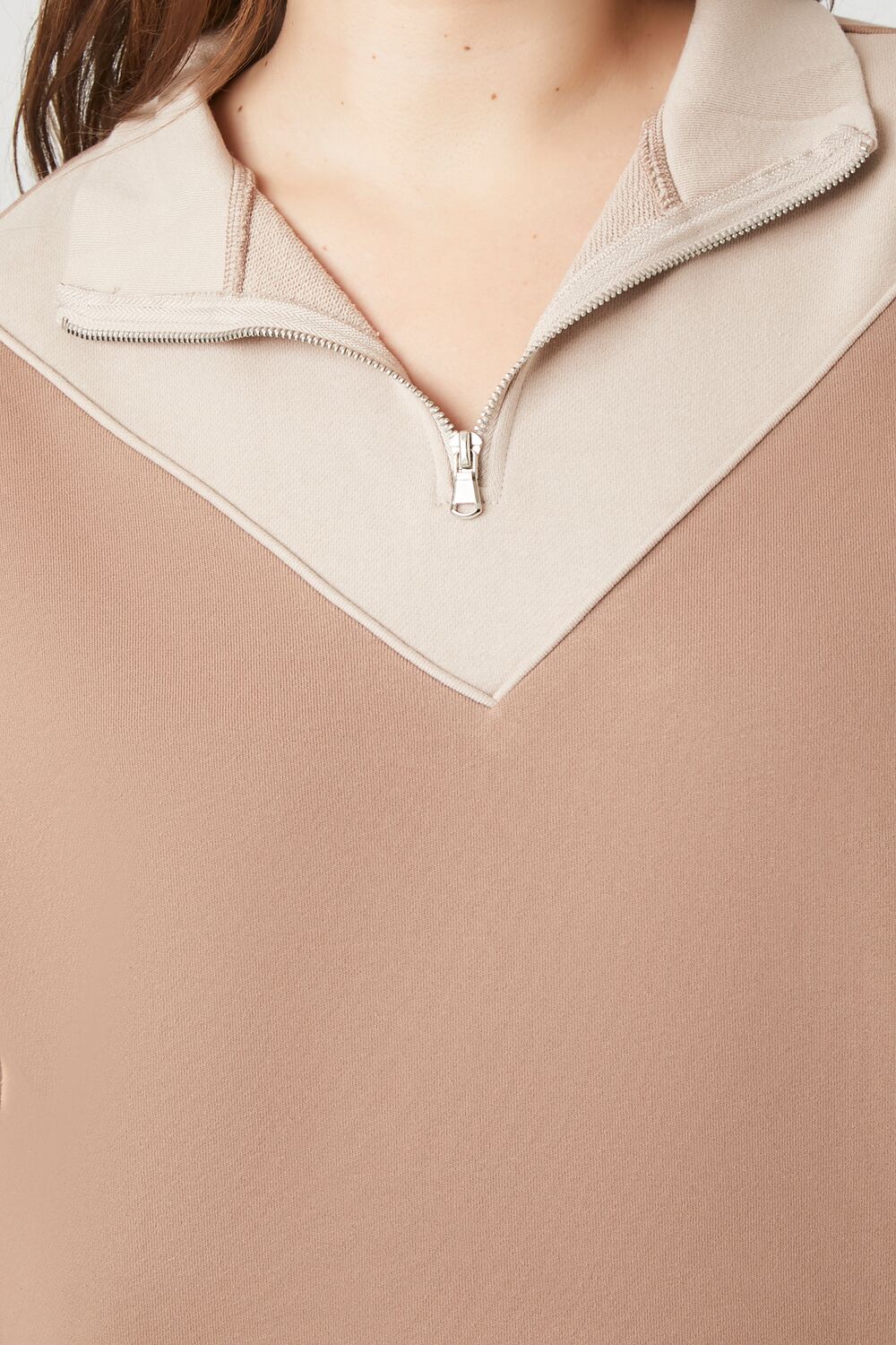 Plus Size Colorblock Half-Zip Pullover