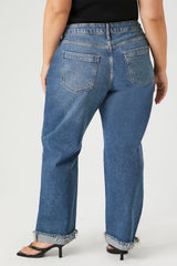 Plus Size Stretch-Denim Boyfriend Jeans