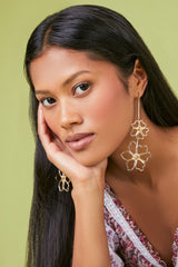 Cutout Floral Drop Earrings