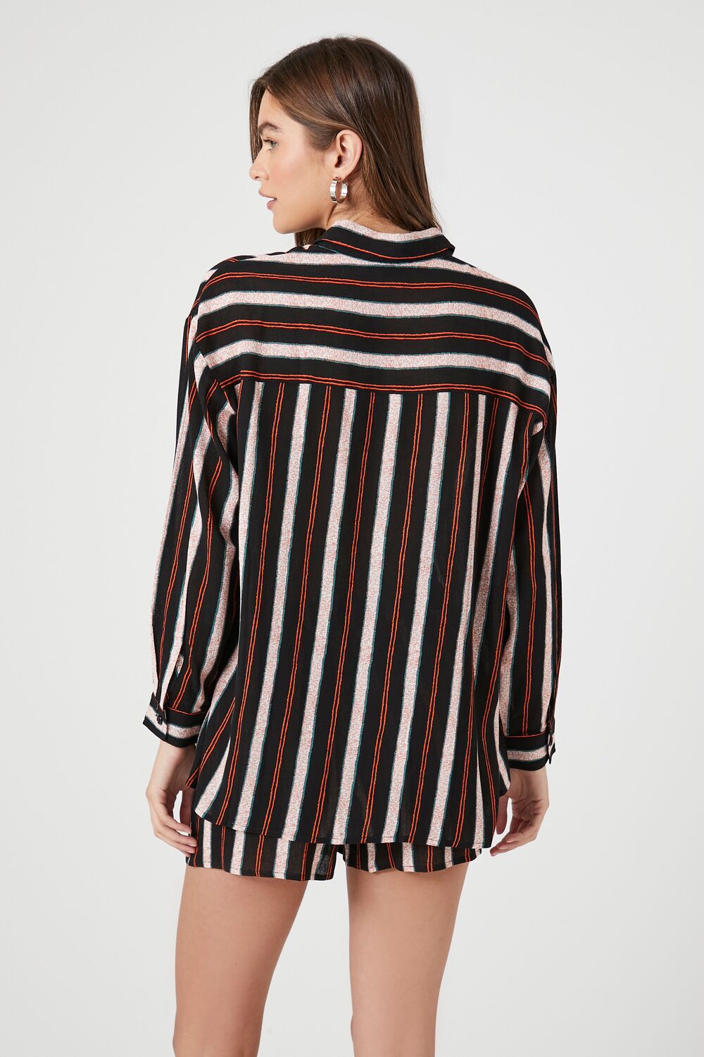 Striped Long-Sleeve Shirt & Shorts Set