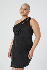 Plus Size One-Shoulder Mini Dress