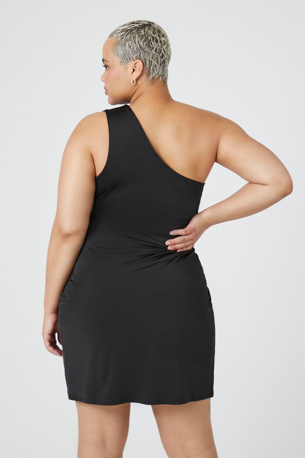 Plus Size One-Shoulder Mini Dress