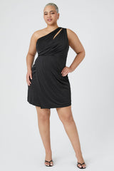 Plus Size One-Shoulder Mini Dress