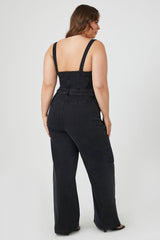 Plus Size Sleeveless Denim Jumpsuit