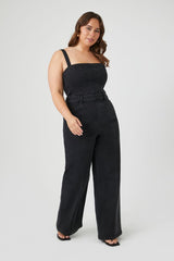 Plus Size Sleeveless Denim Jumpsuit