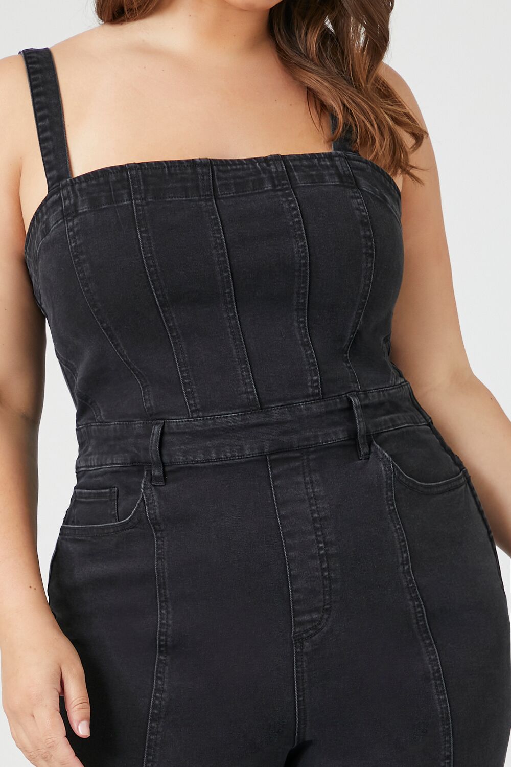 Plus Size Sleeveless Denim Jumpsuit