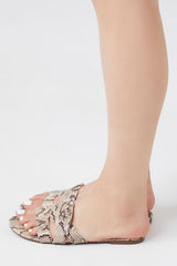 Strappy Faux Snakeskin Sandals