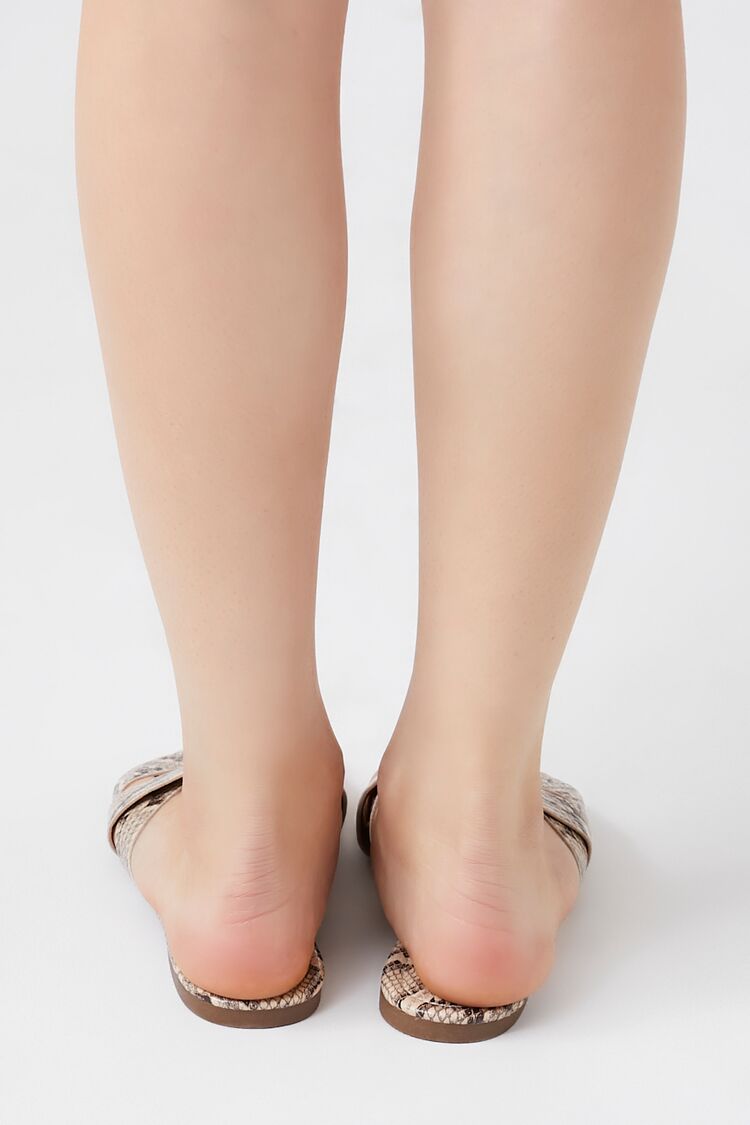 Strappy Faux Snakeskin Sandals