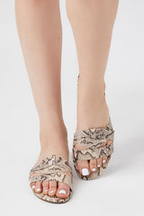 Strappy Faux Snakeskin Sandals