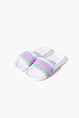 Girls Striped Sequin Slides (Kids)