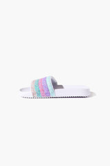 Girls Striped Sequin Slides (Kids)