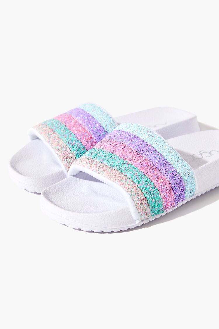Girls Striped Sequin Slides (Kids)