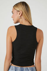 Textured Knit Cropped Tank Top