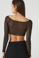 Sheer Mesh Crop Top
