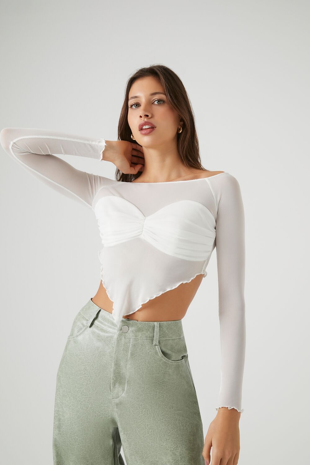 Sheer Mesh Crop Top