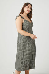 Plus Size Polka Dot Midi Dress