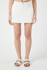 Raw-Cut A-Line Mini Skirt