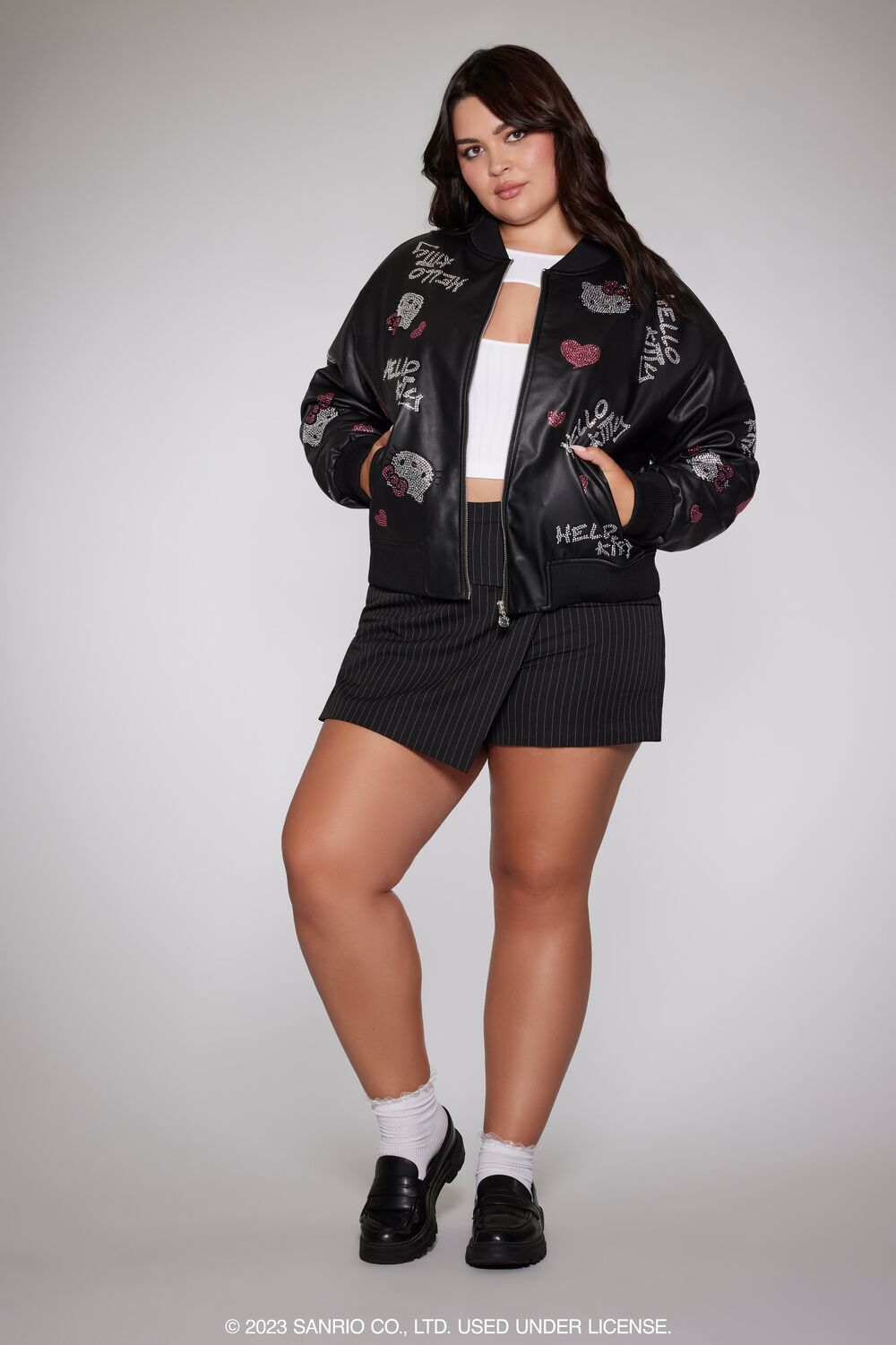 Plus Size Hello Kitty Bomber Jacket