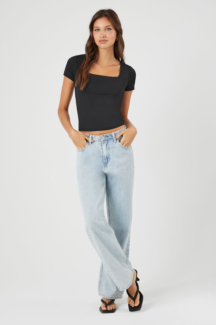 Fitted Square-Neck Tee