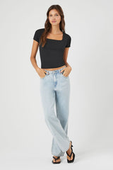 Fitted Square-Neck Tee