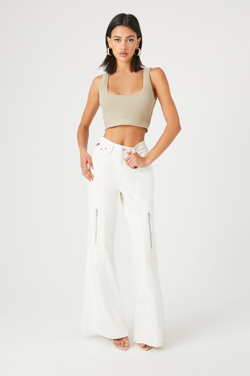 Sweater-Knit Cropped Tank Top