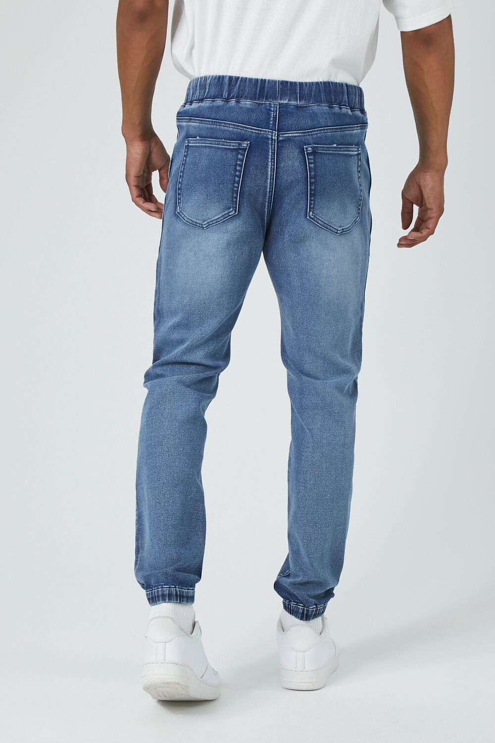Knit Stretch-Denim Drawstring Joggers