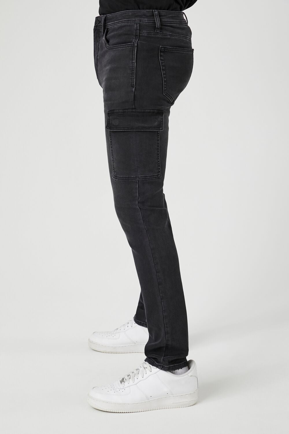 Knit Slim-Fit Cargo Jeans