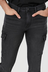 Knit Slim-Fit Cargo Jeans