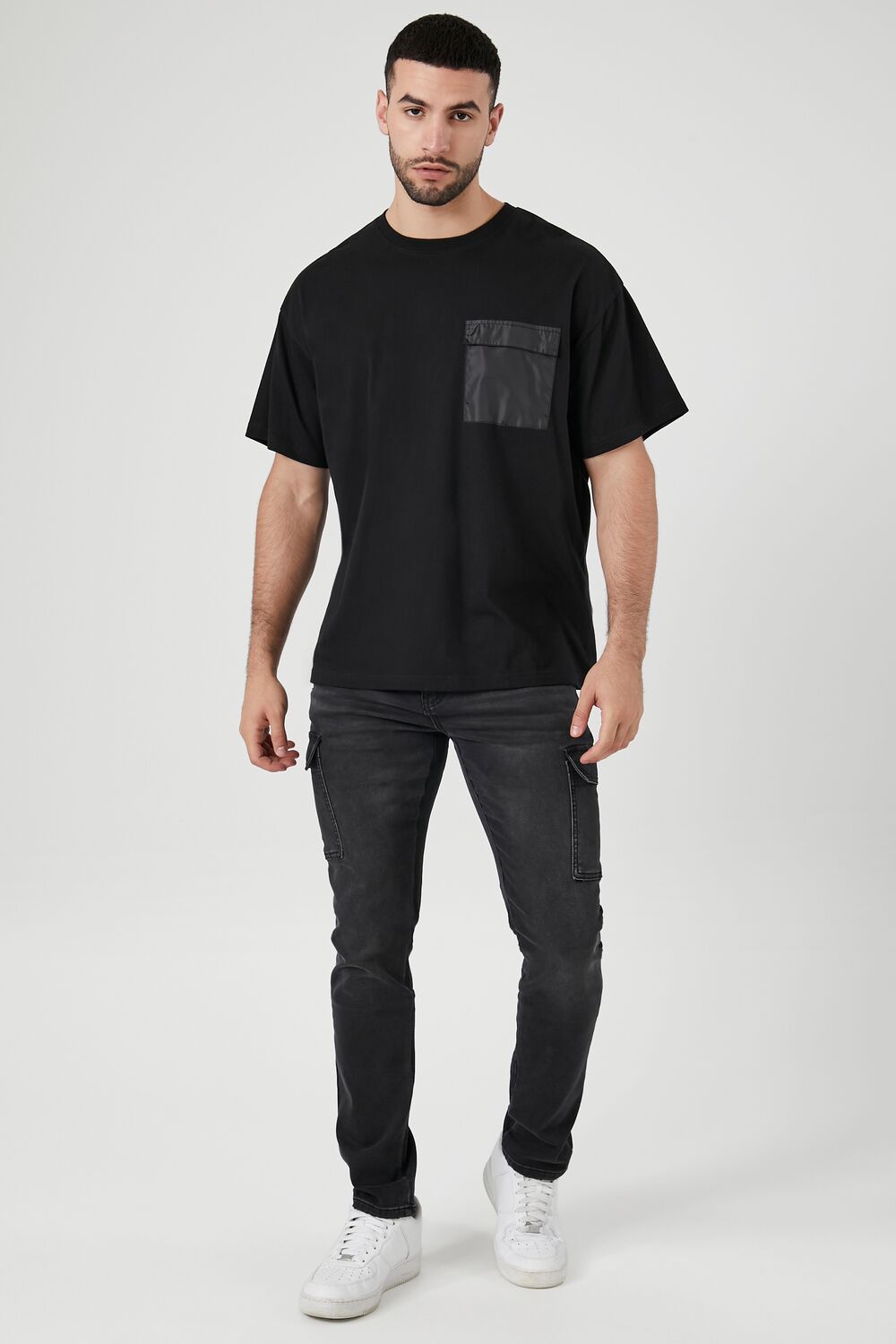 Knit Slim-Fit Cargo Jeans