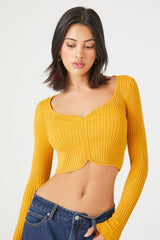 Ribbed Sweater-Knit Crop Top