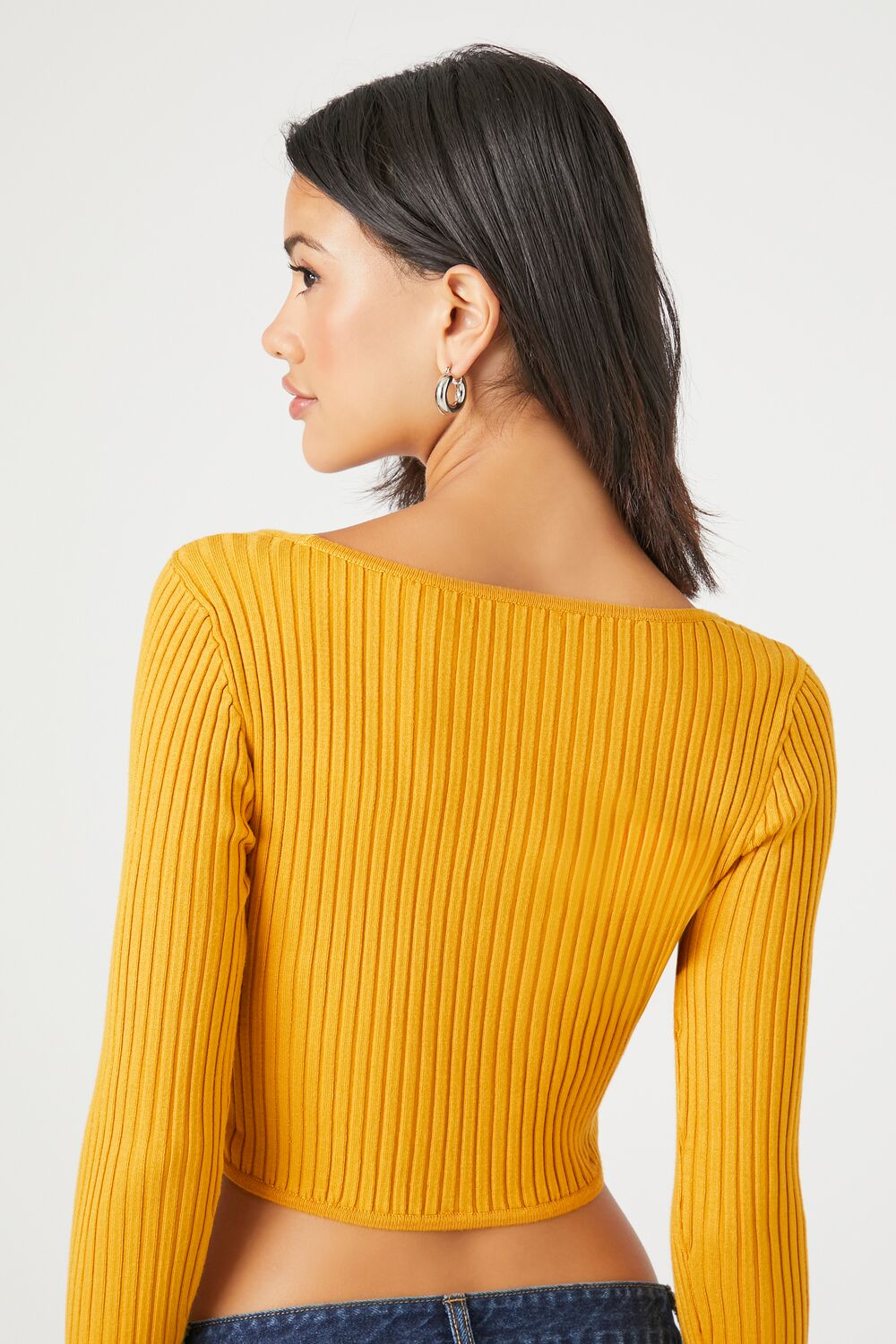 Ribbed Sweater-Knit Crop Top