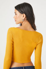 Ribbed Sweater-Knit Crop Top