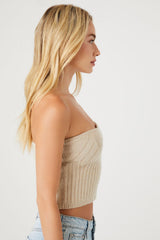 Glitter Sweater-Knit Tube Top