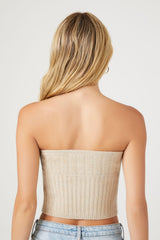 Glitter Sweater-Knit Tube Top