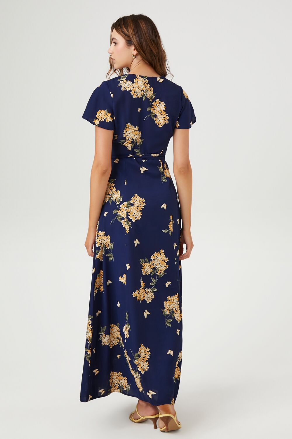 Floral Print Maxi Wrap Dress