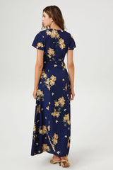 Floral Print Maxi Wrap Dress