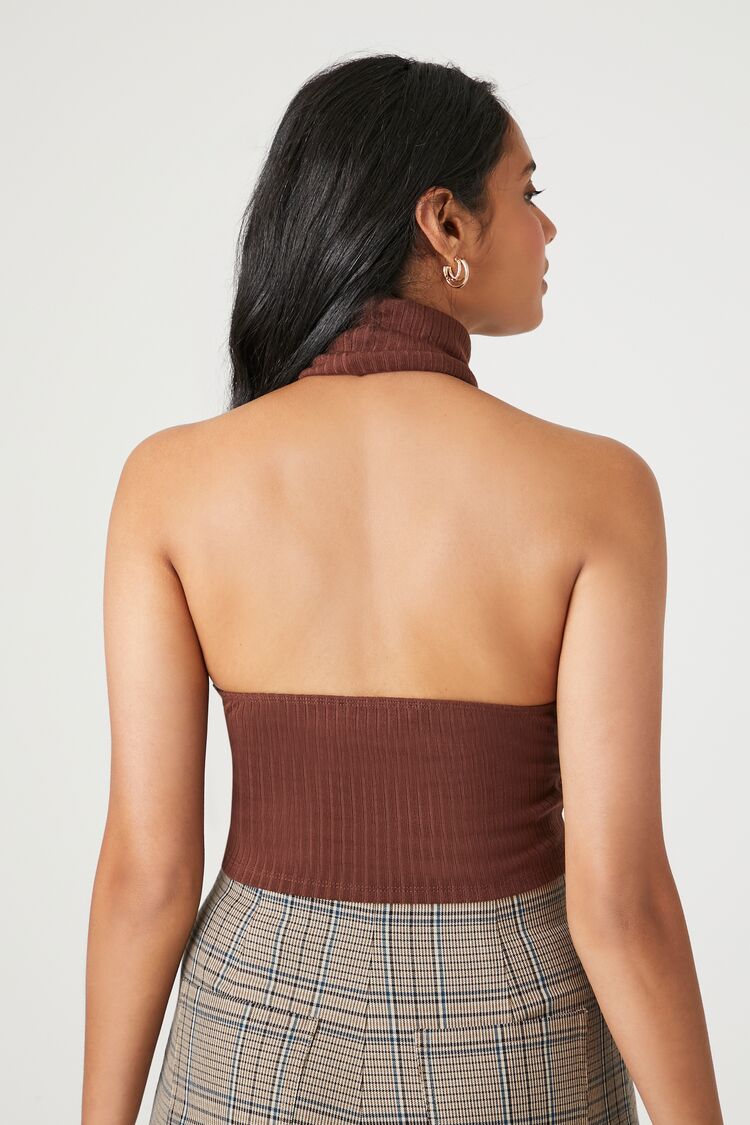 Turtleneck Halter V-Hem Top