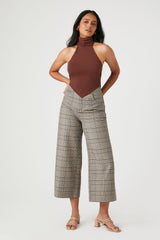 Turtleneck Halter V-Hem Top