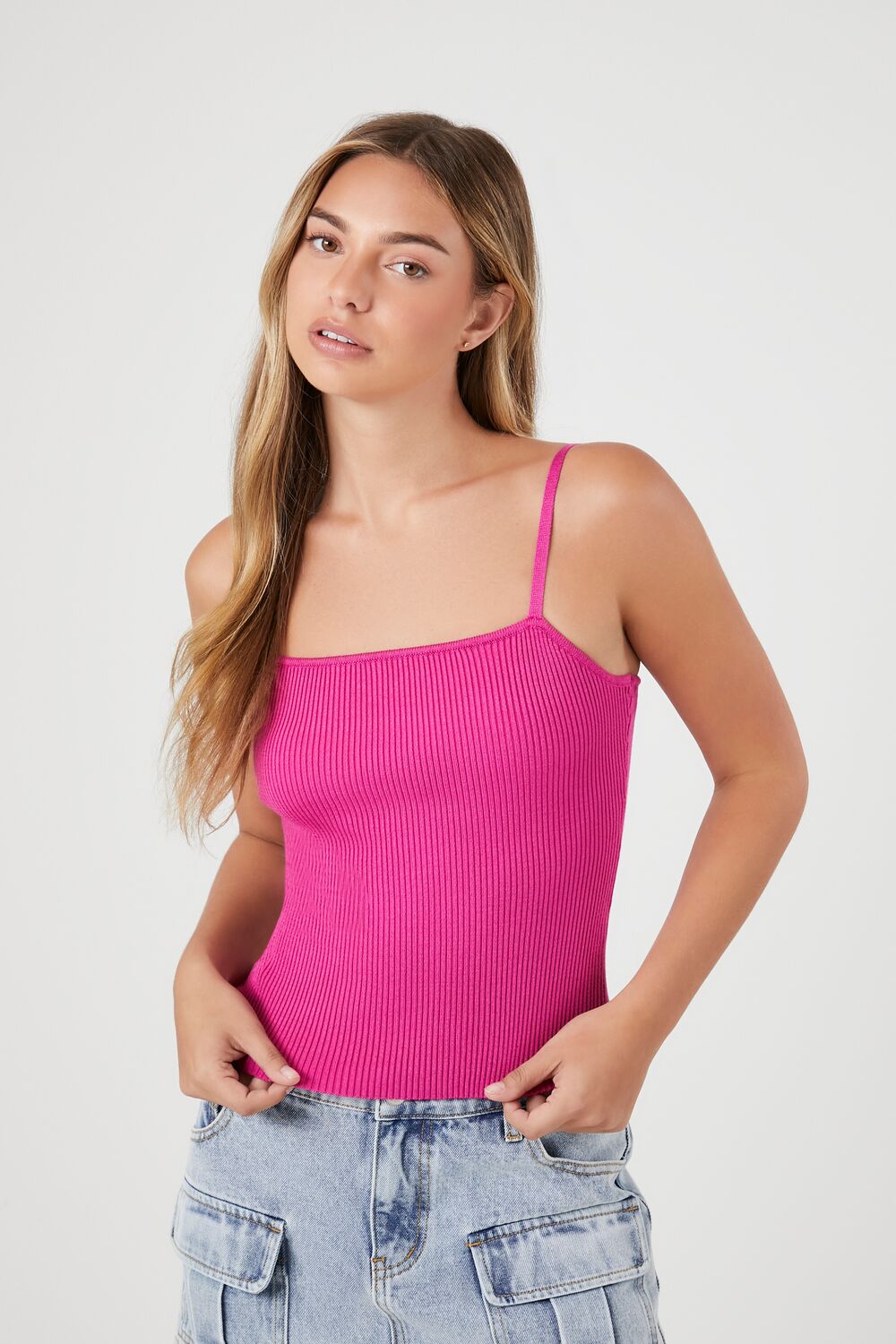 Ribbed Sweater-Knit Cami