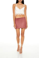 Faux Suede Fitted Mini Skirt