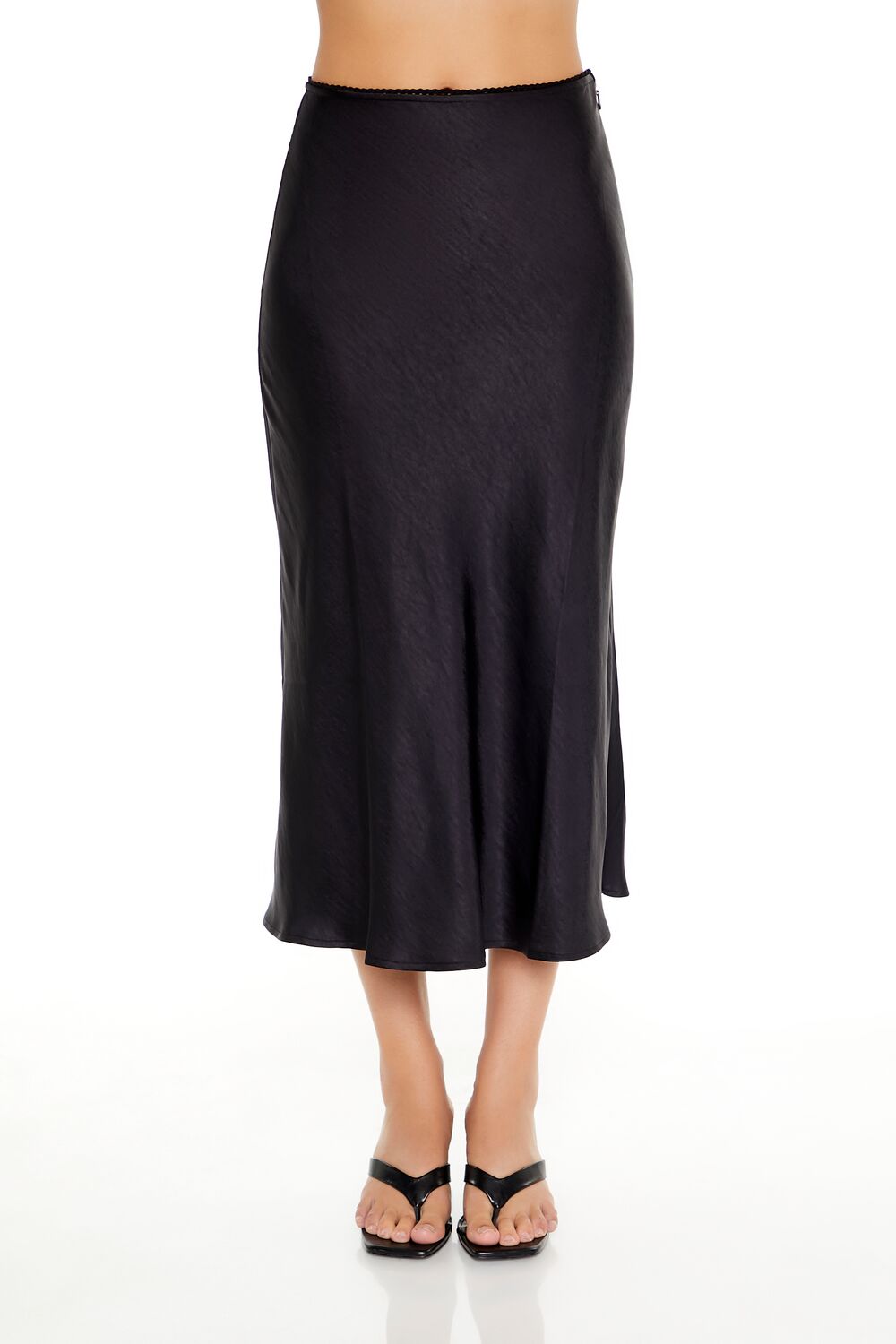 Satin Slip Midi Skirt
