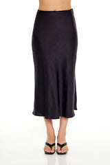 Satin Slip Midi Skirt