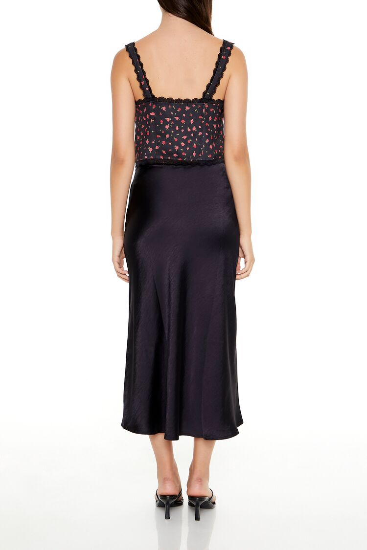 Satin Slip Midi Skirt