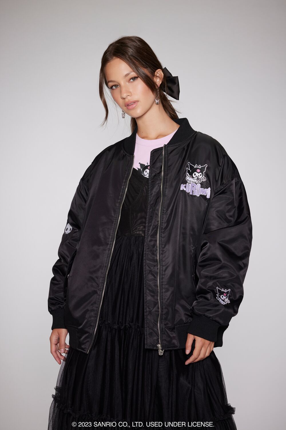 Kuromi Patch Bomber Jacket